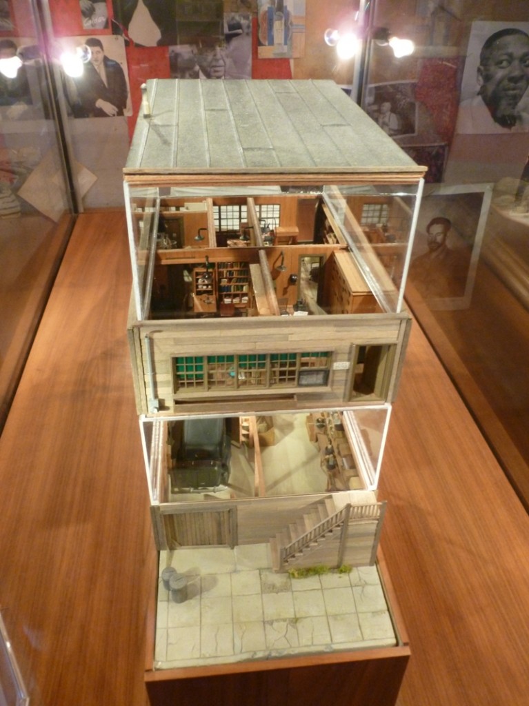 This model by Bill Johnk shows Ed Rickett's home and business as it would have looked about 1940.
